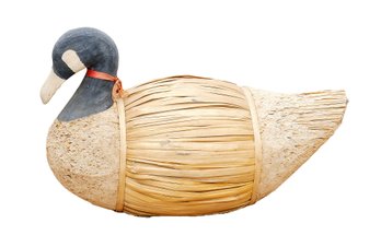 Large Vintage Rush, Cork, And Wood Canada Goose Decoy - 24' Long