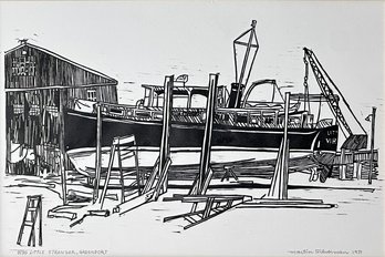 Martin Silverman (b. 1950) Lithograph 'Little Stranger, Greenport (1971)' - Nautical