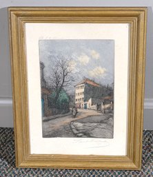 Vintage French Aquatint & Drypoint By Gen. Paul Trelade