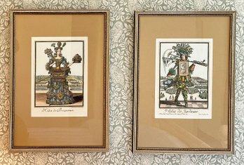 Pair Of Framed Engravings From Les Costumes Grotesques Et Les Metiers