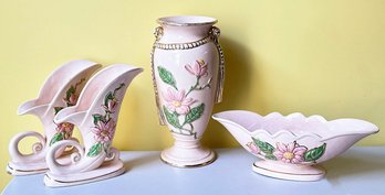 Vintage Hull Art Pottery Pink Magnolia Lot - Planters / Vases