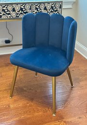 Modern Blue Velvet Side Chair