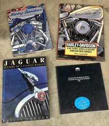 4 Automotive / Motorcycle Books - Harley Davidson, Jaguar
