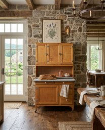 Vintage Oak Farmhouse Hoosier Cabinet