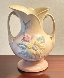 Vintage 1940's Hull Art Pottery Double-Handled Vase 'Magnolia Matte'