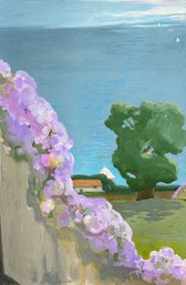 Tony Palladino (1930 - 2014) Original Oil On Paper 'Ischia: Sailboat In Harbor' (1996)