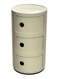 Vintage Kartell Componibili Stacking 3-Compartment Storage Cabinet By Anna Castelli - Off White