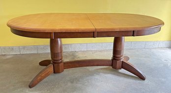 Double Pedestal Traditional Wooden Dining Table