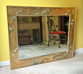 Vintage LaBarge Eglomise Chinoiserie Wall Mirror