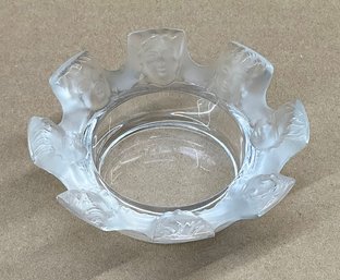 Lalique 'Saint Nicholas' Pattern Crystal Glass Ashtray/Trinket Tray