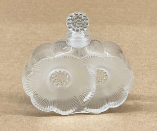 Vintage Lalique 'Deux Fleurs' Crystal Perfume Bottle