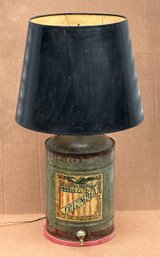 Vintage Galvanized Water Can Converted Into A Lamp
