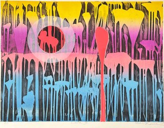 1976 Shigeru Narikawa Aquatint Etching 'Lava III' - Signed