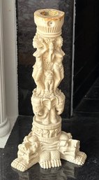 Nicely Carved Vintage Chinese Alabaster Table Pedestal Base