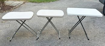 Set Of 3 Lifetime Adjustable / Folding Tables