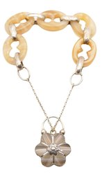 Rare 19th C. Victorian Agate And Sterling Silver Padlock Pendant