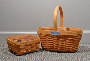 Pair Of Handwoven Longaberger Baskets