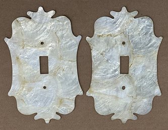 Pair Of Vintage Mother Of Pearl Light Switch Covers