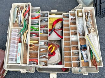 Vintage Fishing Tackle Box - Lures , Weights, Etc