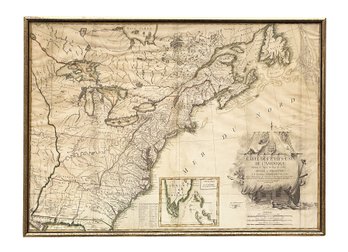 Vintage Reproduction Of 1783 Map Of The United States