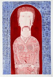 Vintage Shigeru Narikawa (Japan, B. 1946) Etching - 'Man' - Signed In Pencil