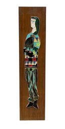 Harris G. Strong (American, 1920-2006) MCM Hand-Glazed Ceramic Tile Mosaic On Board 'King'