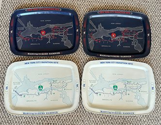 Collection Of 4 - 1978 / 1979 NY Marathon Participant Bar Serving Trays
