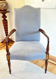 Mahogany Martha Washington Style High Back Armchair