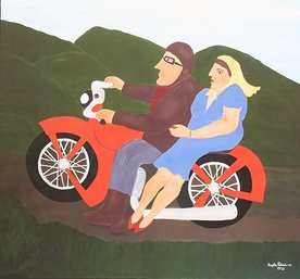 Angela Palladino (Italy, 1929) Lithograph 'Motorcycle' (2019) - Signed / Numbered