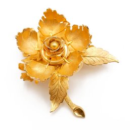 Vintage Joseph Warner 'Day & Night' Mechanical Flower Brooch