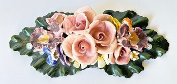 Vintage 1940's-1950's Merritt Studio Pottery Floral Porcelain Centerpiece / Display