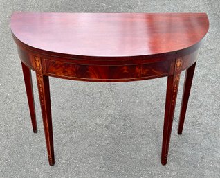 Wellington Hall Mahogany George III Style Demi Lune Console / Card Table
