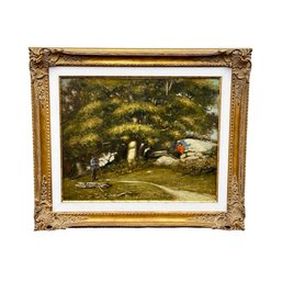 Edwin Murray MacKay (American, 1869-1926) Original Oil On Canvas 'Stopping For A Chat'