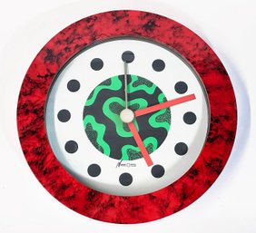 1980's Neos Of Lorenz Wall Clock - Designed By Nathalie Du Pasquier & George Sowden - Postmodern