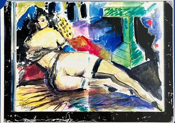 Framed Print Of Nude Figure 'Odalisque' (1995) - Modern Nod To Ingres