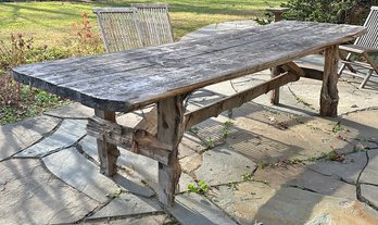 Large Outdoor Custom Wooden Rustic Dining Table - 117' Long