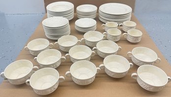 56-Piece Set Of Royal Worchester China - Orchard Pattern - Off-White