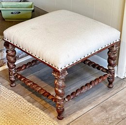 Large French Louis XIII Style Carved Stool