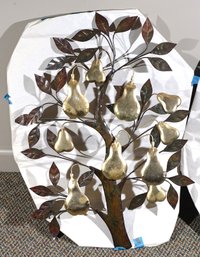 Vintage Metal Pear Tree Wall Art