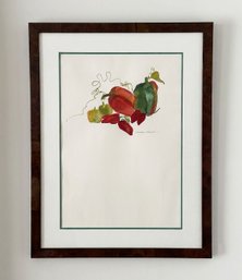 Original Carmen Lund Watercolor Still Life On Paper