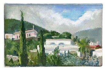 Dor Perlis (b. 1941) Original Oil On Canvas On Board 'View In Ischia' (1999)