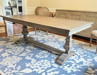 Pier 1 Rectangular Wooden Farmhouse Style Dining Table In Shadow Grey - W/ 2 Extension Leaves