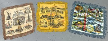 Set Of 3 Different 1939/1940 NY World's Fair Satin Pillowcases
