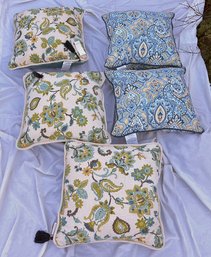 Set Of 5 Throw Pillows - Floral - Never Used