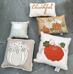 Collection Of 5 Throw Pillows - Pumpkins / Fall Theme