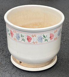 Large Ceramic Plater With Handpainted Floral Design