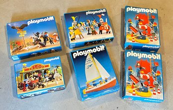 6 - 1980's Playmobil Toy Sets - Unused In The Original Boxes (5 Still Factory Sealed)