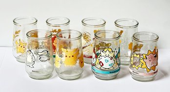 Set Of 8 - 1999 Pokemon Collectible Welch's Jelly Jars