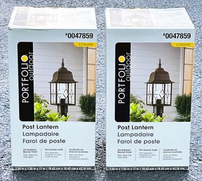 Pair Of Project Source Litshire 17' Oil Rubbed Bronze Traditional Outdoor Pole Lantern - New