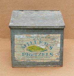 Vintage Pretzel Store Counter Tin - The Miller Pretzel Co (PA)